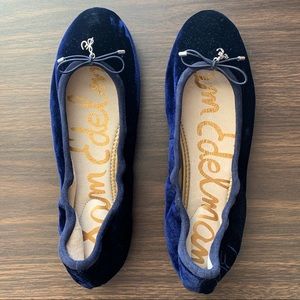 Sam Edelman Velvet Blue Flats
